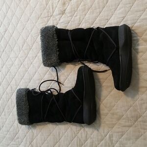 Made in Spain Leather Suede Tall Boot with Fur Lining